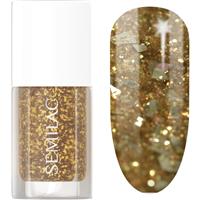 Semilac Glitter Nails mirror effect nail polish shade 042 Flakes of Gold 7 ml