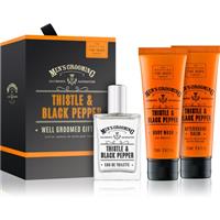 Scottish Fine Soaps Mens Grooming Thistle & Black Pepper gift set for men