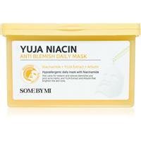 Some By Mi Yuja Niacin Anti Blemish Daily Mask brightening sheet mask to even out skin tone large pack 30 pc