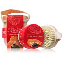 The Somerset Toiletry Co. Tropical Fruits Strawberry & Papaya sugar body scrub + hairbrush 150 g