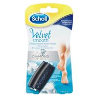 Scholl Velvet Smooth Replacement Heads For Electronic Foot File 2 pc