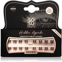 SOSU Cosmetics Hidden Agenda Undetectable Lashes knott-free individual cluster lashes 10mm Brown 16 pc