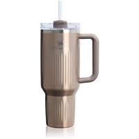 Stanley Quencher H2.O Fluted Tumbler stainless steel tumbler with straw large Pale Gold Shine 1 pc