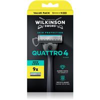 Wilkinson Sword Quattro shaver + spare blades 9 pcs
