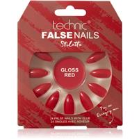 Technic Cosmetics False Nails Stiletto false nails Gloss Red 24 pc