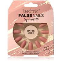 Technic Cosmetics False Nails Sqarletto false nails Matte Nude 24 pc