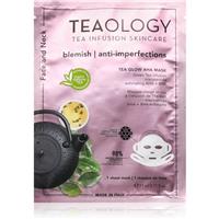 Teaology Tea Glow Blemish AHA Purifying Mask refreshing and purifying sheet mask for neck and dcollet 21 ml