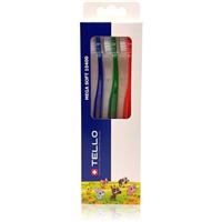 TELLO Kids 10400 Mega Soft toothbrushes for children 2-7 3 pc