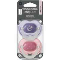 Tommee Tippee NightGlow Soother 6-18m dummy Girl 2 pc