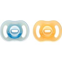 Tommee Tippee Ultra Light Night dummy 6-18m Orange/ Blue 2 pc