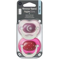 Tommee Tippee NightGlow Soother 18-36m dummy Girl 2 pc