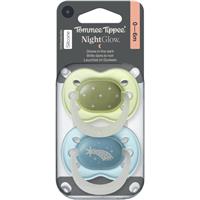 Tommee Tippee NightGlow Soother 0-6m dummy Boy 2 pc