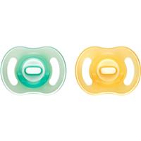 Tommee Tippee Ultra Light Night dummy Yellow/ Green 0-6m 2 pc