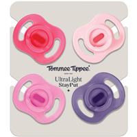 Tommee Tippee Ultra Light Stay Put 18-36m dummy Girl 4 pc