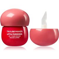 Trouble Maker Little Pudding Lip + Cheek Mousse multi-purpose makeup for lips and face shade Coral Pink 5 g