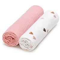 T-TOMI BIO Muslin Diapers cloth nappies Love 65 x 65 cm 2 pc