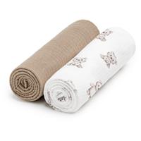 T-TOMI BIO Muslin Diapers cloth nappies Teddy 65x65 cm 2 pc