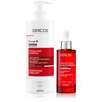 Vichy Dercos Hair Loss Routine set against hair loss