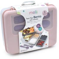 Melii Bento Box lunch box Pink, Purple, Gray 1446 ml