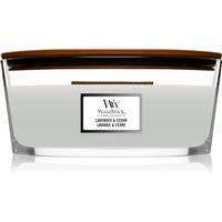 Woodwick Lavender & Cedar scented candle with wooden wick (hearthwick) 453.6 g