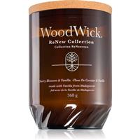 Woodwick Renew Cherry Blossom & Vanilla scented candle with wooden wick 368 g