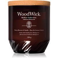Woodwick Cherry Blossom & Vanilla scented candle with wooden wick 184 g