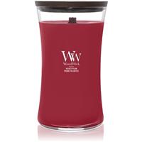 Woodwick Velvet Plum scented candle with wooden wick 609 g
