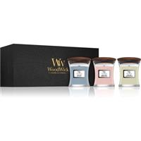 Woodwick Evening Onyx & Solar Ylang & Coastal Sunset gift set with wooden wick (gift box) 1 pc