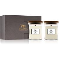 Woodwick Fireside & Linen gift set with wooden wick (gift box)