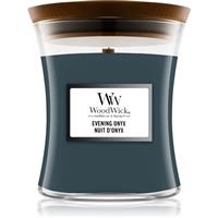 Woodwick Evening Onyx scented candle with wooden wick 275 g