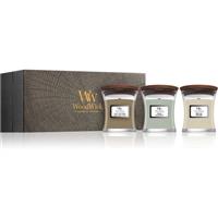Woodwick Fireside + White Teak + Sand & Driftwood gift set 3x85 g