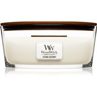 Woodwick Island Coconut scented candle with wooden wick (hearthwick) 453 g
