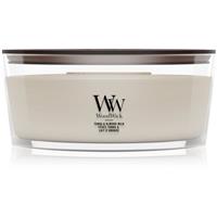 Woodwick Tonka & Almond Milk scented candle with wooden wick 453.6 g