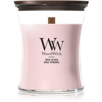 Woodwick Rose Blush scented candle with wooden wick 275 g