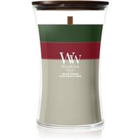 Woodwick Trilogy Holiday Garland scented candle with wooden wick 610 g
