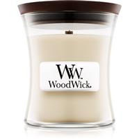 Woodwick Linen scented candle with wooden wick 85 g