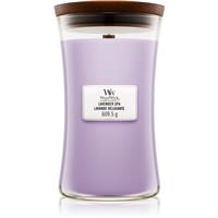 Woodwick Lavender Spa scented candle with wooden wick 609.5 g