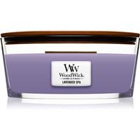 Woodwick Lavender Spa scented candle with wooden wick (hearthwick) 453 g