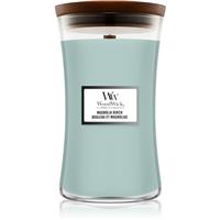 Woodwick Magnolia Birch scented candle with wooden wick 610 g