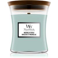 Woodwick Magnolia Birch scented candle with wooden wick 275 g