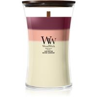 Woodwick Trilogy Lush Nectar scented candle with wooden wick 610 g