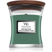 Woodwick Mint Leaves & Oak scented candle with wooden wick 85 g
