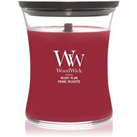 Woodwick Velvet Plum scented candle with wooden wick 275 g