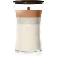Woodwick Trilogy Caf Macchiato scented candle with wooden wick 610 g