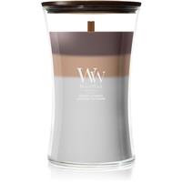 Woodwick Trilogy Radiant Cashmere scented candle with wooden wick 610 g