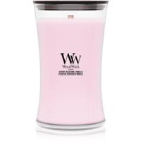 Woodwick Cherry Blossom & Vanilla scented candle with wooden wick 610 g