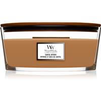 Woodwick Santal Myrrh scented candle with wooden wick (hearthwick) 453,6 g