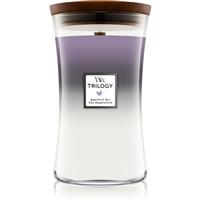 Woodwick Trilogy Amethyst Sky scented candle with wooden wick 609.5 g