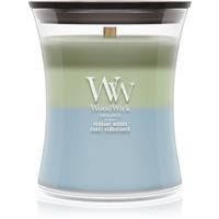 Woodwick Trilogy Verdant Woods scented candle with wooden wick 275 g
