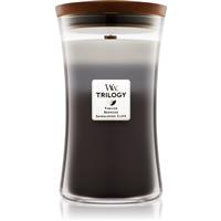 Woodwick Trilogy Warm Woods scented candle with wooden wick 609,5 g